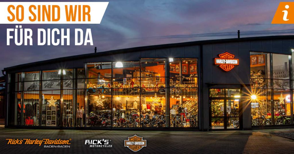 Werkstatt geöffnet - Laden geschlossen - Rick`s Motorcycles - Harley