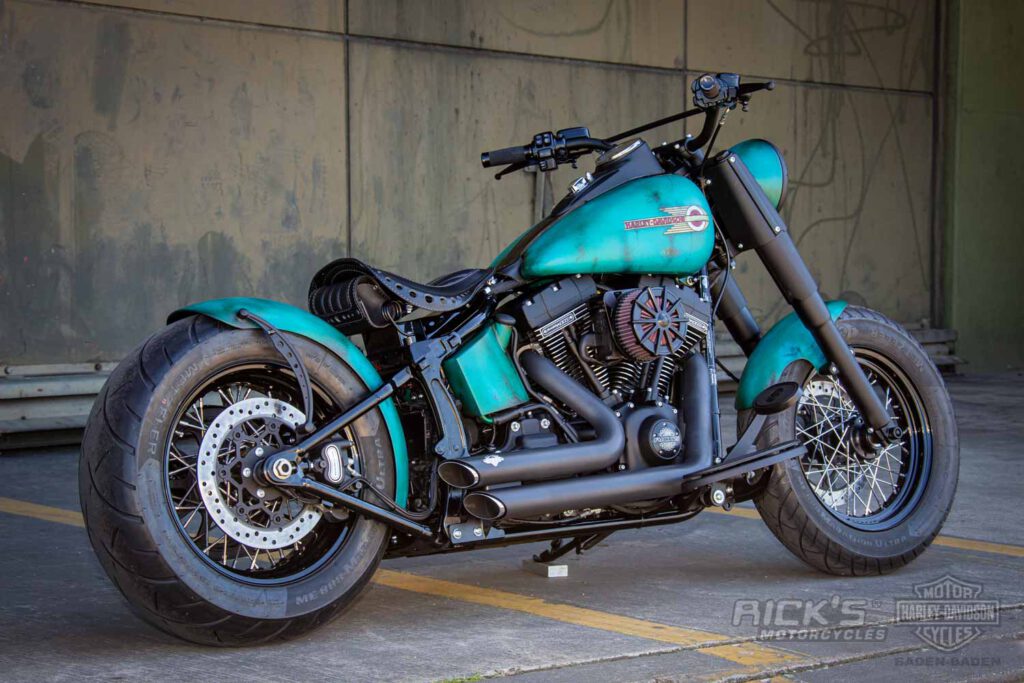 Mini Spiegel Gold für Harley Davidson Chopper Bobber Custom Bikes