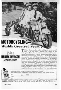1950 Werbeanzeige Panhead Hydra Glide